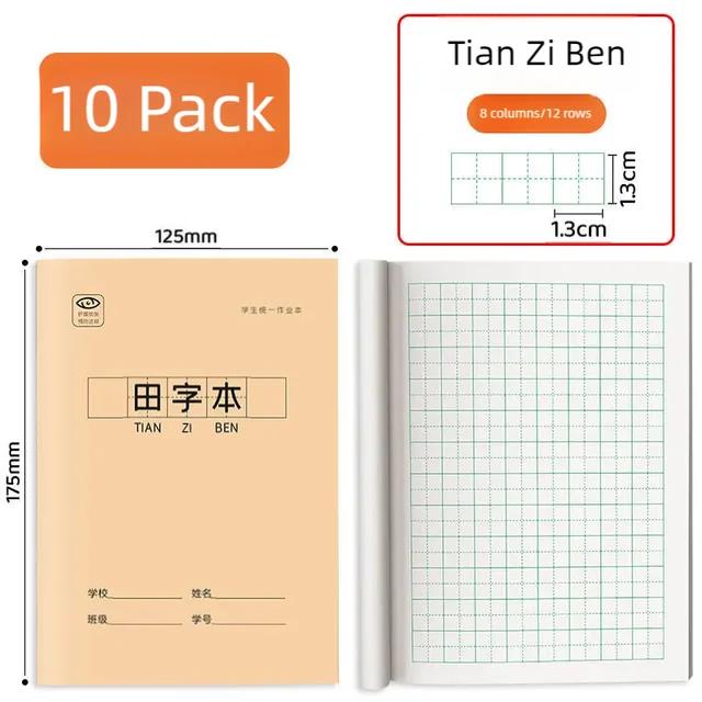 5 Pcs chinese notebook Learn Chinese Character Notebooks for school Exercise Tian Zige Pinyin Exercise book chinese stationery. 