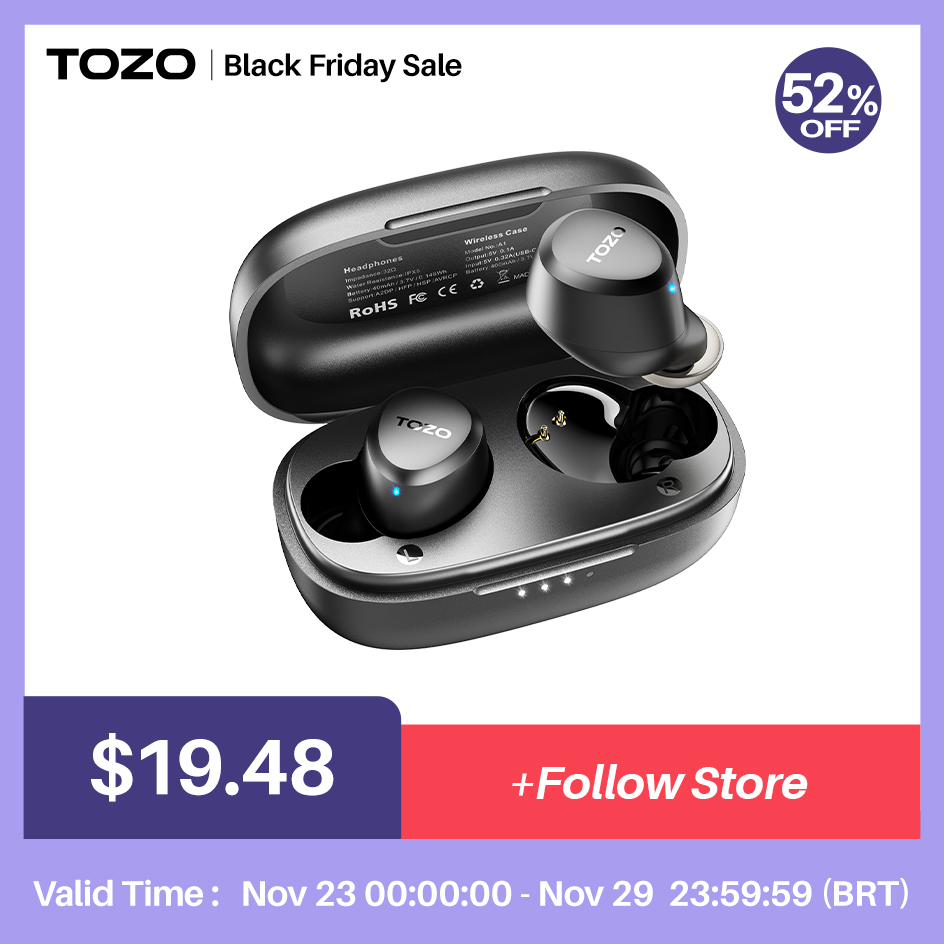 TOZO A1 Bluetooth 5.3 Earphones ,Wireless Headphones Mini , In-ear Earbuds, Built-in Microphone, Immersive Sound Headset