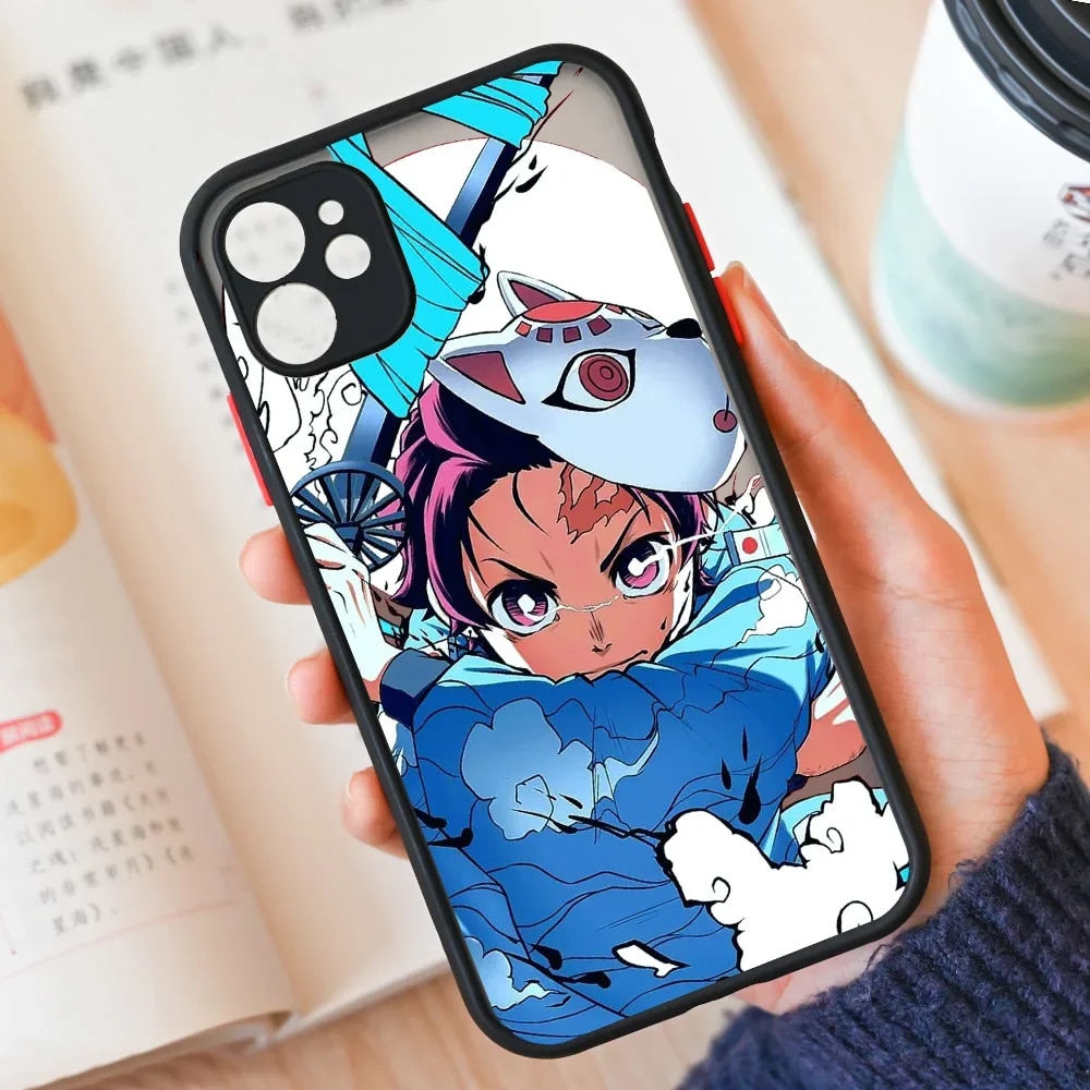 Japanese Anime Demon Slayer Phone Cases for iPhone 15 14 13 12 11 Pro Max Mini X XR XS 7 8 Plus SE Kimetsu No Yaiba Cover Shell. 