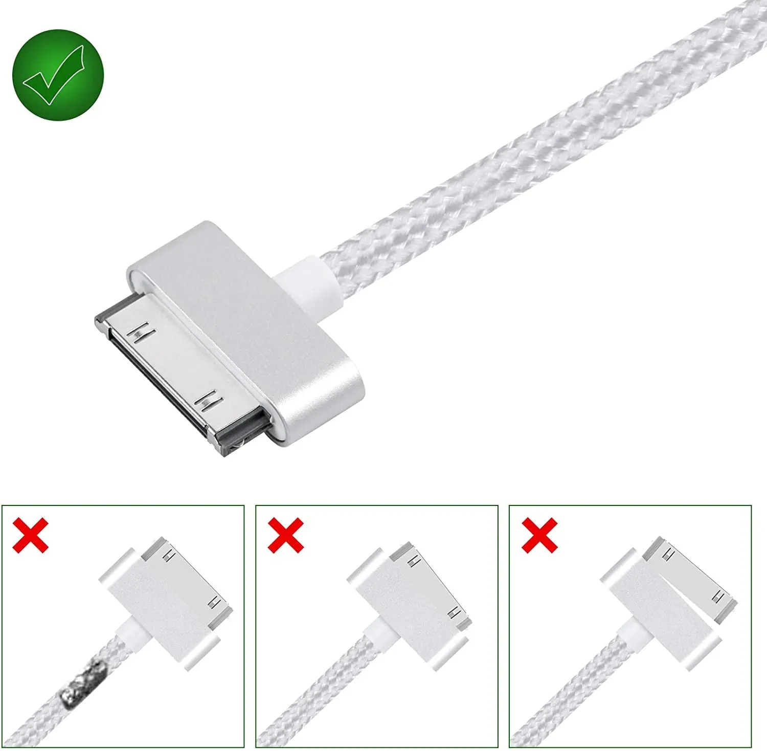 1m 2m 3m Braided USB Data Charger Cable for iPhone 4S 4 S 3GS iPad 1 2 3 iPod Nano iTouch Fast Charging Data Sync Cable Cord. 