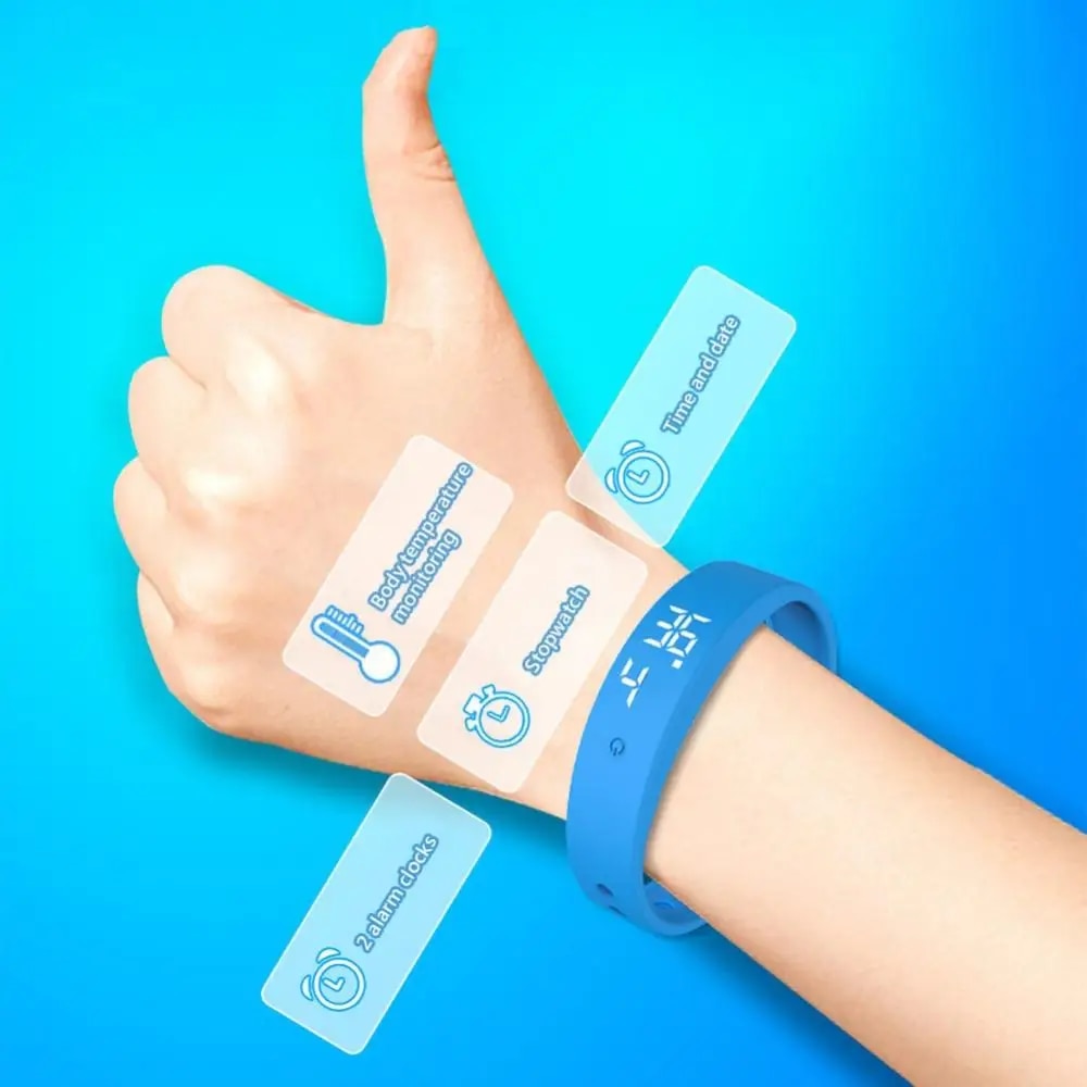 Wristband V9 Body Temperature Monitor Thermometer Vibration Alarm Smart Bracelet. 