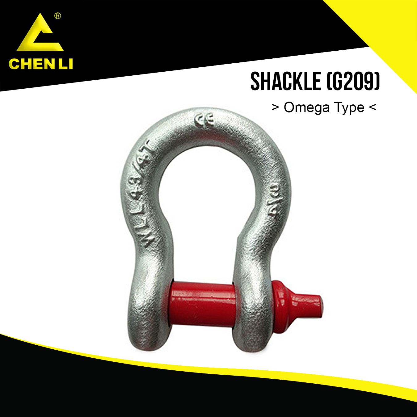 Chenli Shackle Omega Type Bow Type Anchor Shackle Hot Dip Galvanized with Screw Pin. 