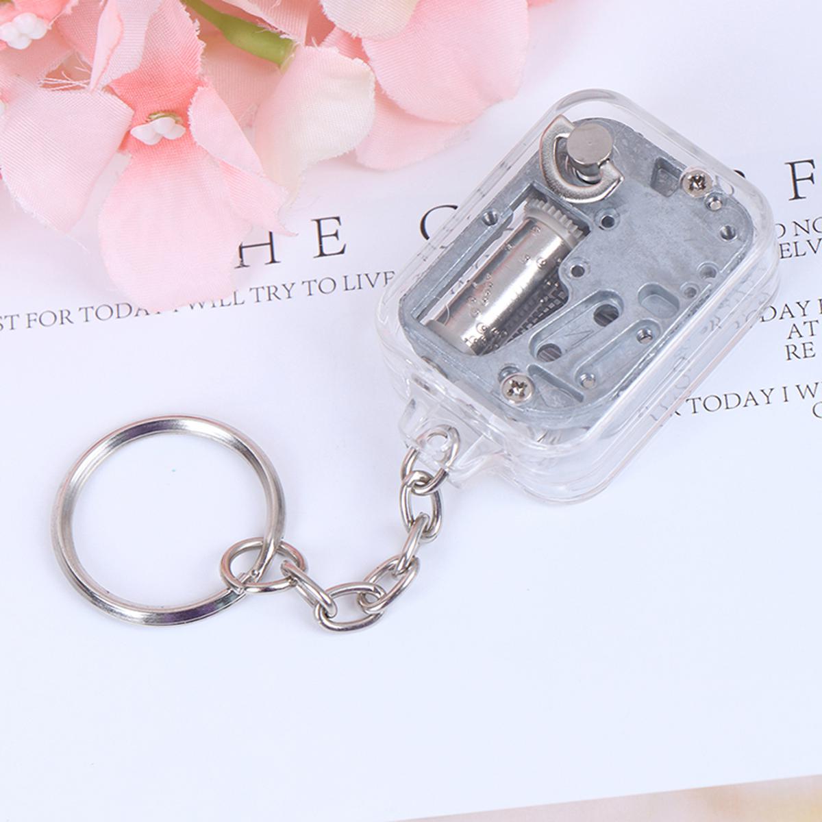 1Pc Music Box DIY Mechanical Metal Music Boxes Clockwork Keychain Gift.