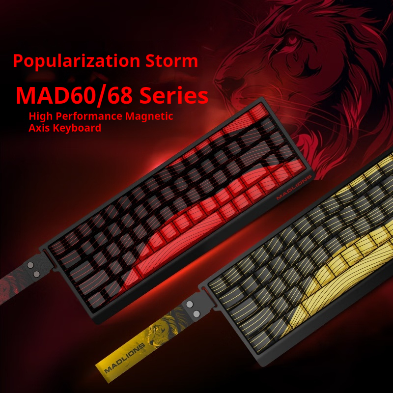 MADCATZ MAD 60/68HE/R Magnetic Switch Keyboard Hot Swap Wired Gaming Keyboard Rapid Trigger Custom Keyboard PC Gamer Accessories. 