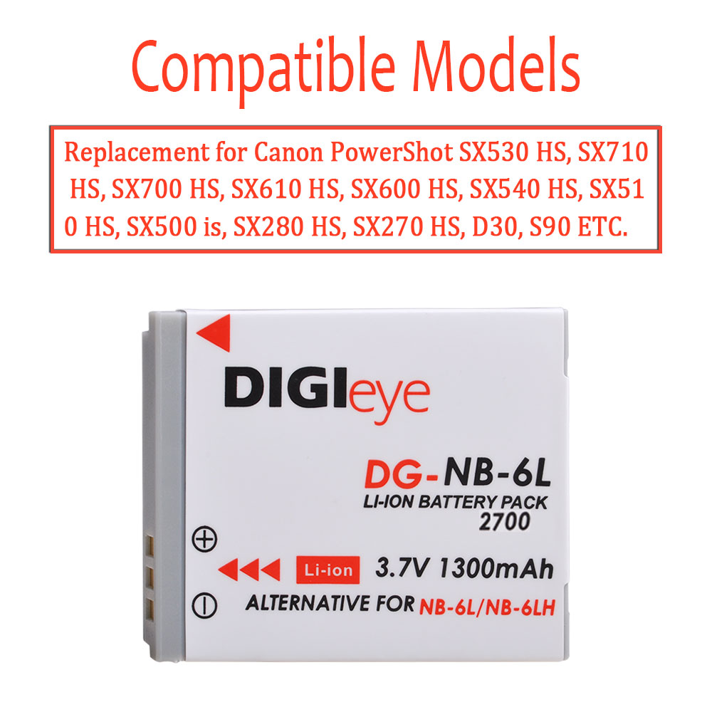 1300mAh NB-6L NB-6LH NB6L NB6LH Battery for Canon PowerShot SX530 SX710 SX700 HS SX610 HS SX540 HS SX510 HS SX500 is Camera. 