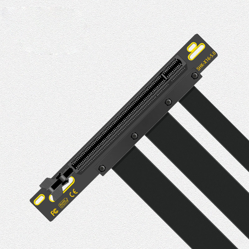 PCIe 5.0 X16 Riser Cable White [RTX4090 RX6950XT] Twinax Shielded High-Speed Vertical Mount Gaming Mini SAS PCI Express Gen5. 
