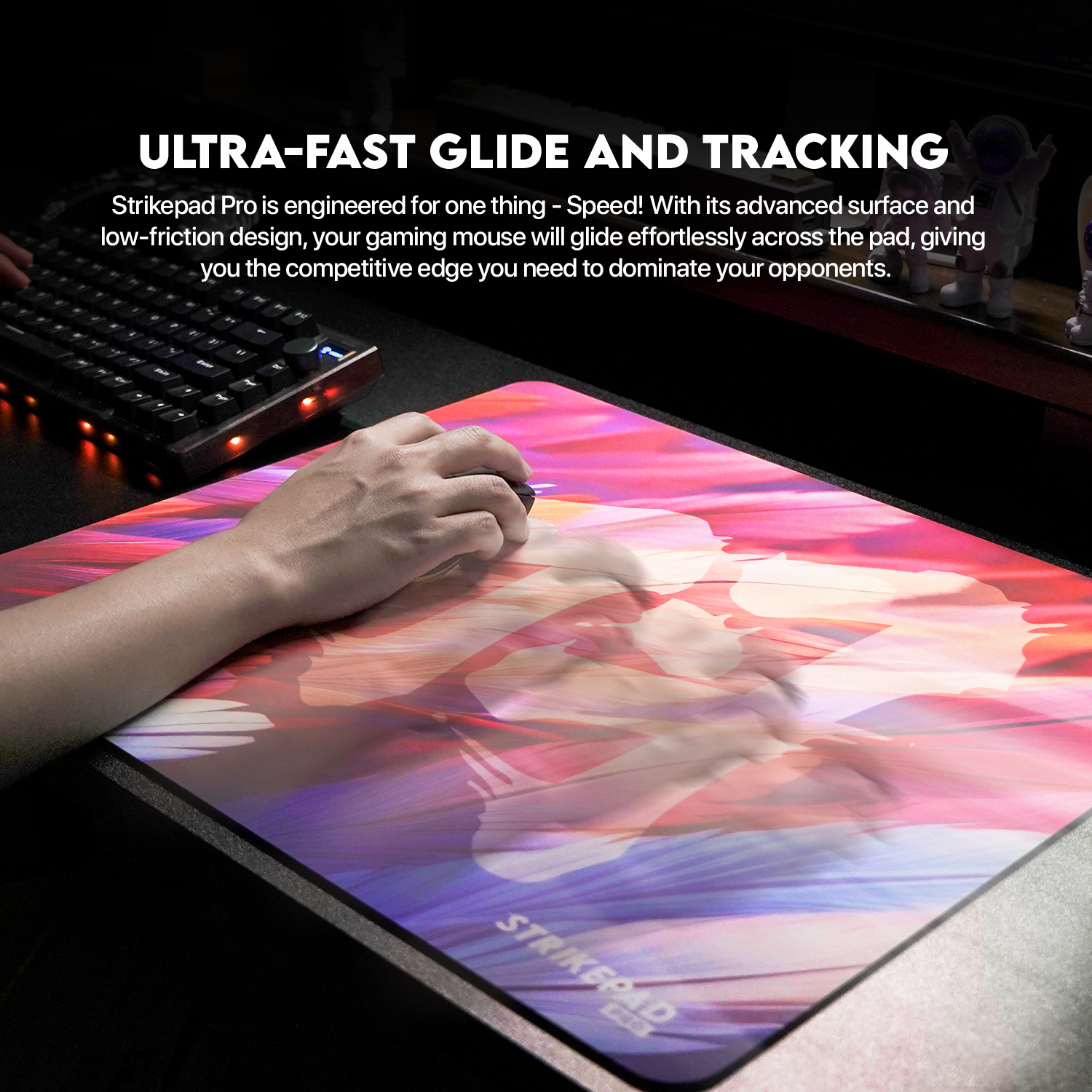 FANTECH MST491P Strikepad Mousepad Anti-Slip Base & Ultra fast Gaming Mousepad 49x42x3cm. 