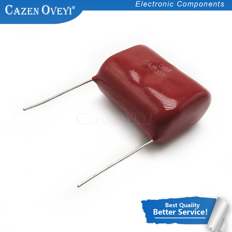 10pcs/lot 0.1uF 2000V 2KV CBB 104 100NF Polypropylene film capacitor pitch 25mm CBB81 In Stock