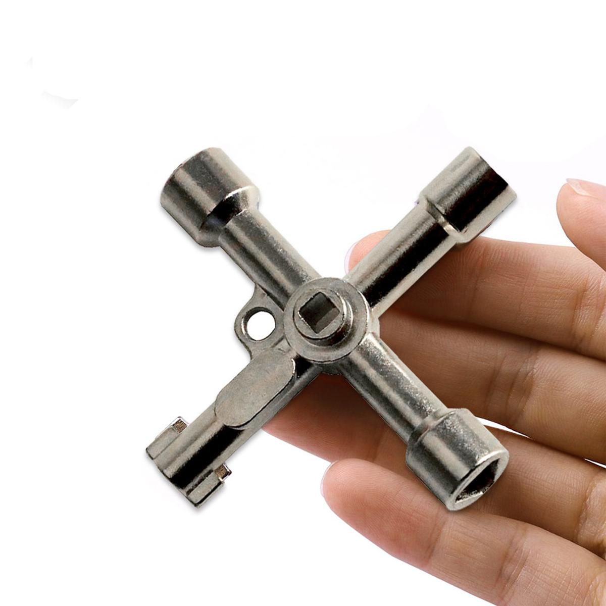 Multi-function 4 In 1 Universal Cross Key Triangle Key for Train Electrical Elevator Cabinet Valve Alloy Triangle Square Wrench