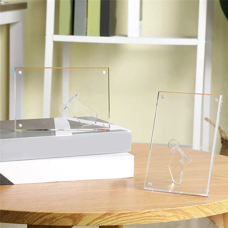 Acrylic Frame Transparent Frame Acrylic Transparent Frame with Bracket Frame Acrylic Frameless Transparent Cube Floating Gift. 
