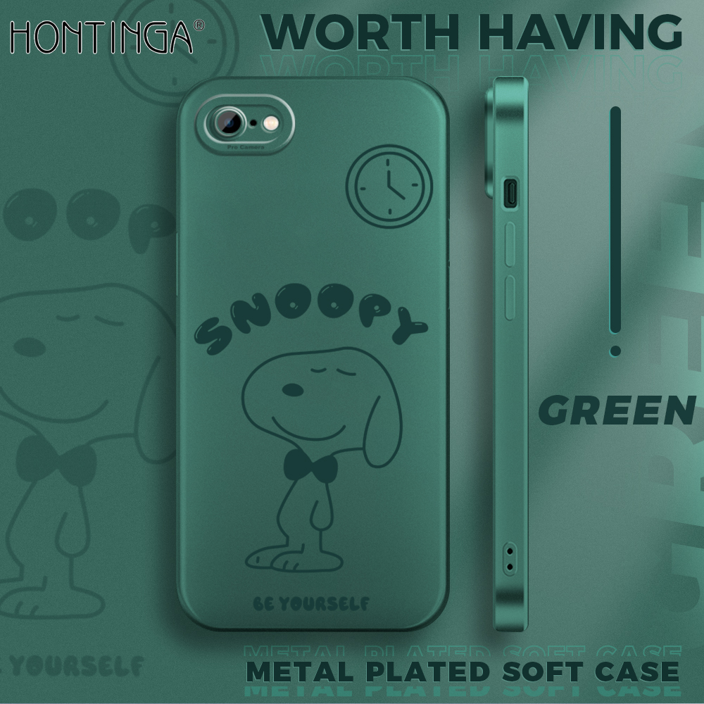 Hontinga for iPhone 6 Plus / 6S Plus Back Cover Frosted Plating Lovely Cartoon Covers Thin Soft Silicone Mobile Phone Case