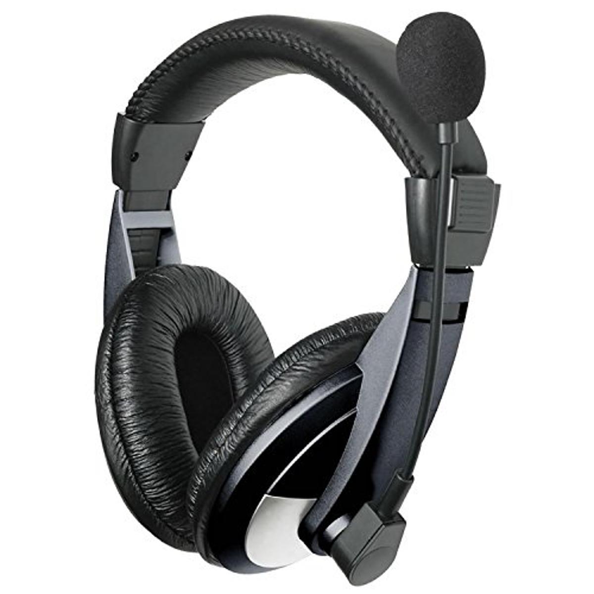 Astrum HS120 / HS125 Dual Plug Large Stereo Headphones with Mic Large Cup Wired Headset with Mic For Computer Laptop