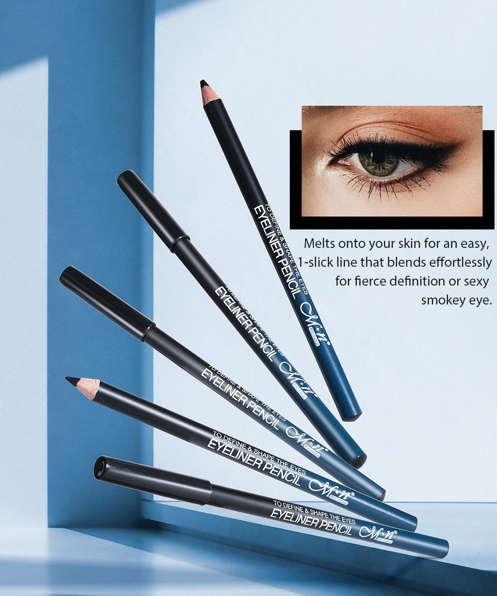 Menow Wood Stick Eyeliner is easy to color and does not smudge, long-lasting waterproof pencil style beginner cross-border P170. 