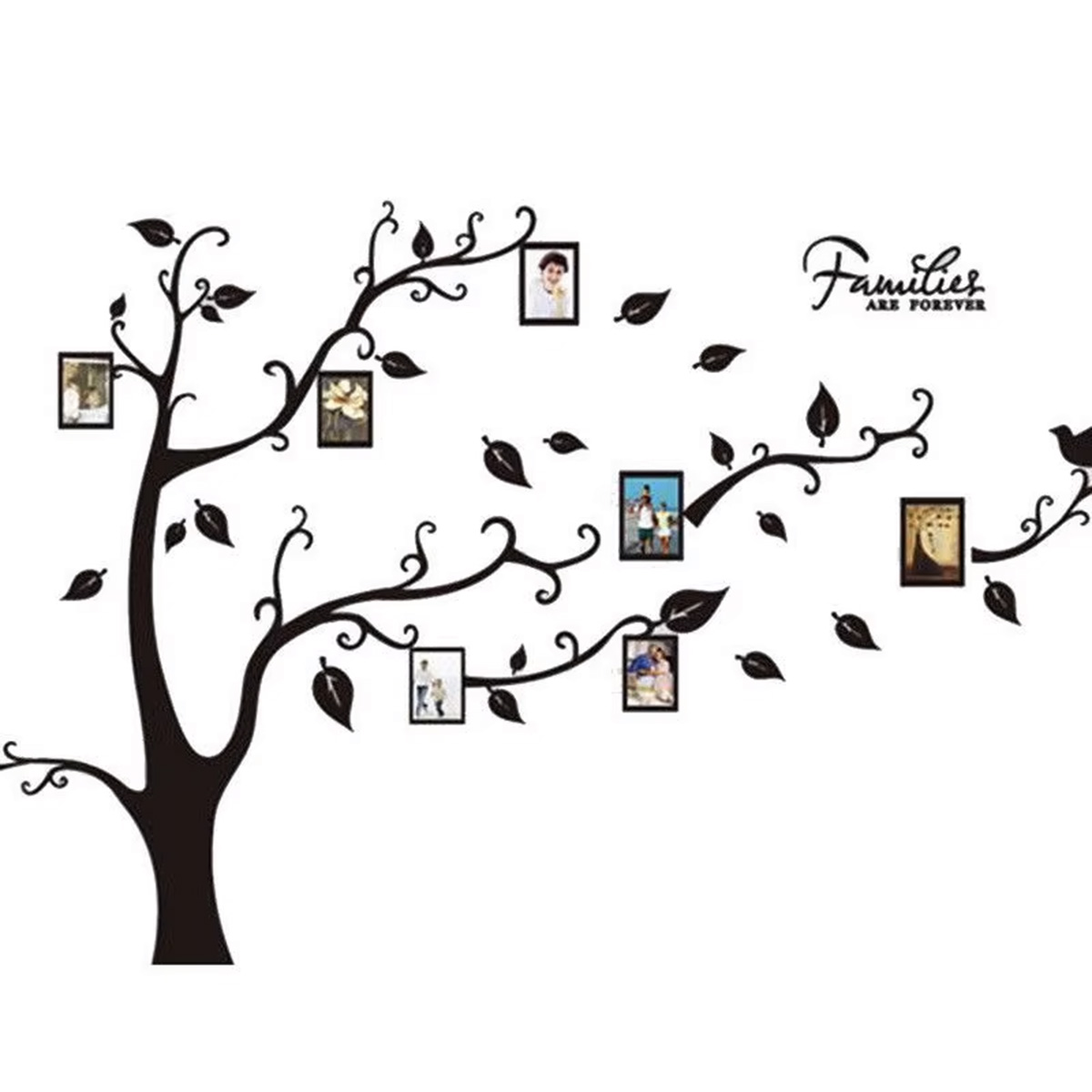 PVC wall sicker- black tree and birds. 
