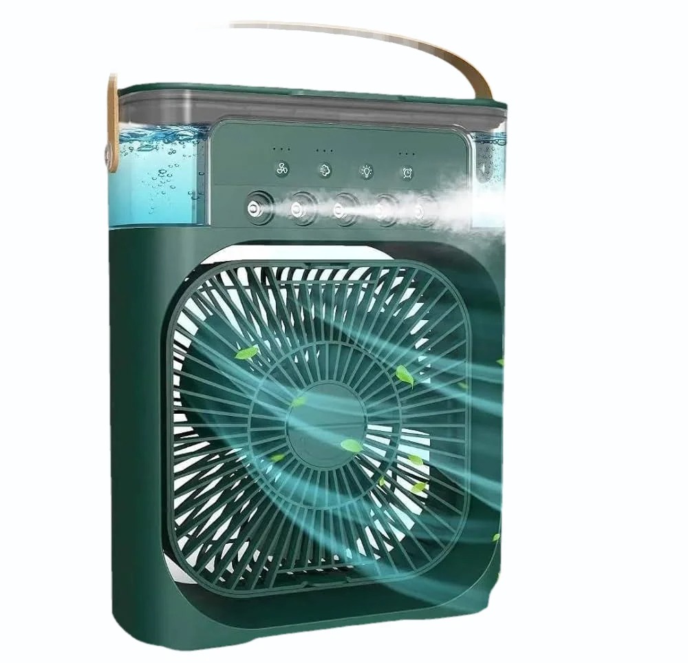 Portable Fan Air Conditioners USB Electric Fan LED Night Light Water Mist Fun 3 In 1 Air Cooler For Home. 