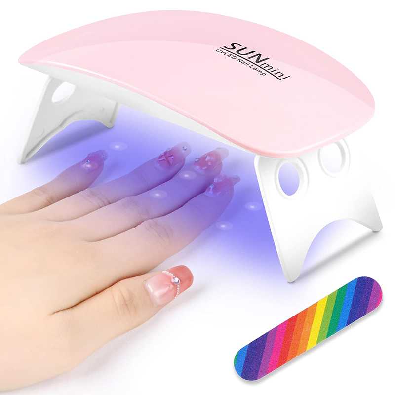 Mini Gel Nail Lamp, Portable Professional 6W UV LED Gel Nail Dryer with USB, Curing Lamp Professional Nail Art Tool Accessory for All Gel Nail Polish