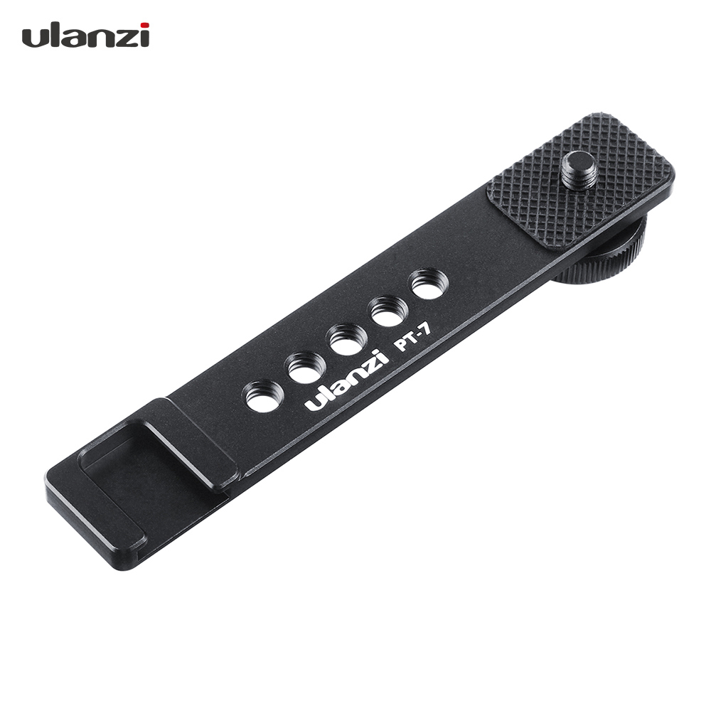 Ulanzi Pt-7 Cold Shoe Stand Bracket Vlogging Microphone Extension Plate With 1/4 Inch Tripod Screw. 