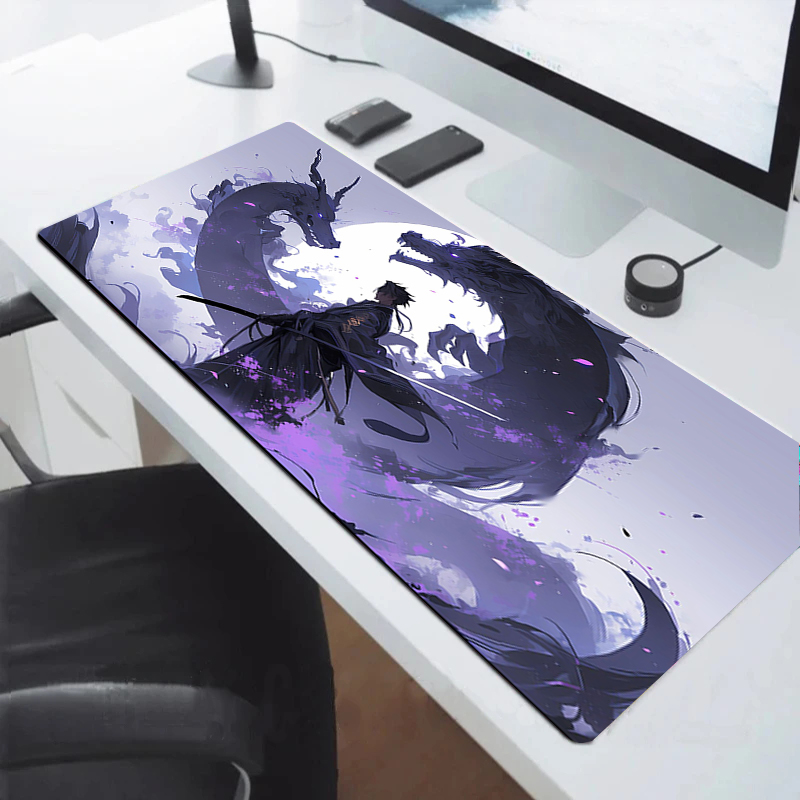 Mousepad Gamer Gaming Pad Samurai Mouse Mat Non-slip Pads Rubber Anime Keyboard Laptops Pc Extended Deskmat Large Mause Mats Xxl. 