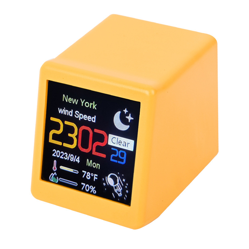 Smart WIFI Weather Station Clock DIY Cute GIF Animations Desktop Decoration Electronic Album Function MINI Clock E Easy Install Easy to Use. 