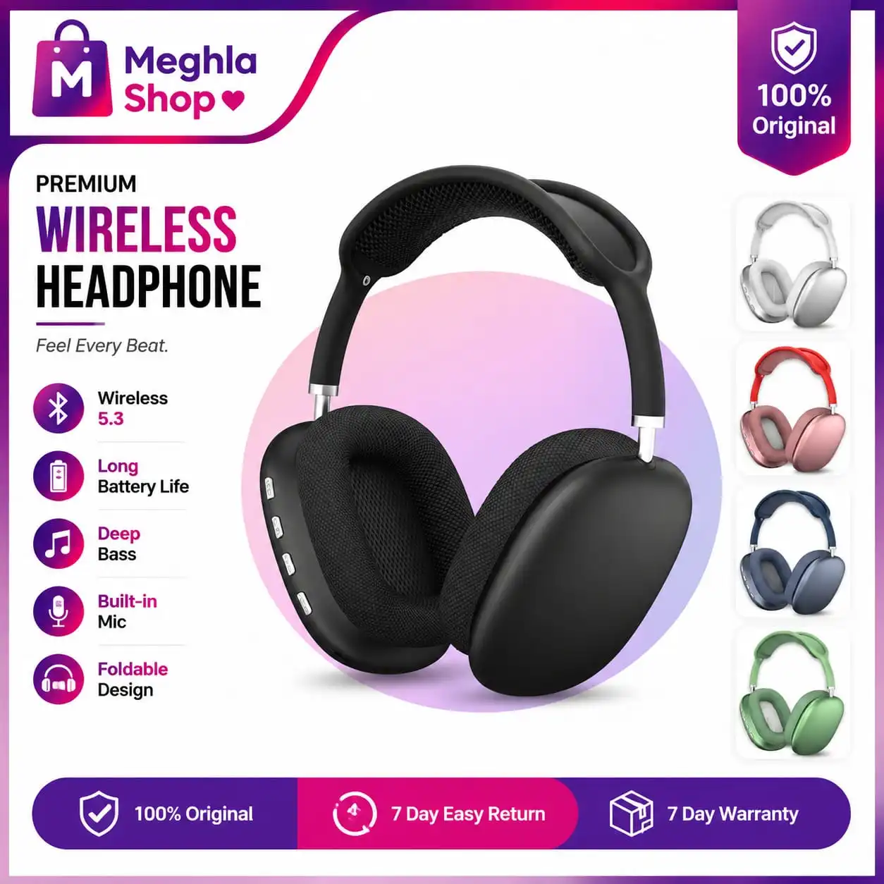P9/ P9 Pro Max Wireless Headphones with Microphone Noise Canceling Tws Earbuds Gaming Headset Stereo HiFi Earphones P9 Pro Max Gaming Headphone