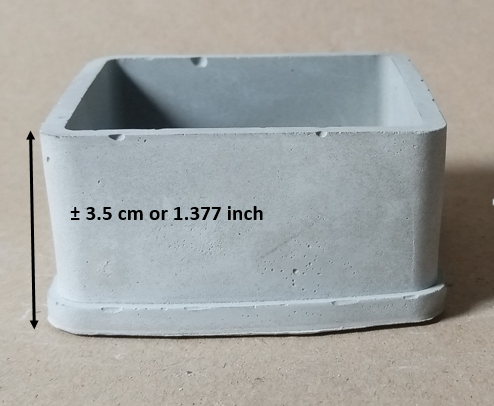 Square Shape Jar Without Lid Height ± 3.5 cm or 1.377 inch. 