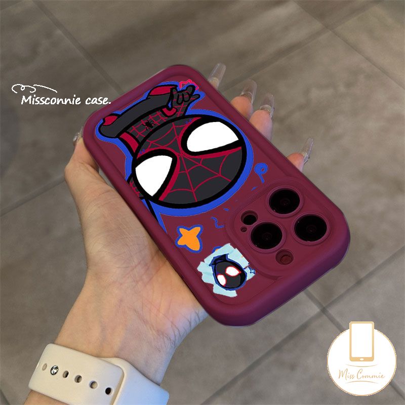MissConnie Cartoon Graffiti Trend Brand Cool Cute Spider-Man Case for Realme C12 C33 C55 C15 C31 C25Y C53 C17 6i 5 7i 5i 5s C11 C35 C21 C21Y C30 C20 C25 C51 C20A Narzo 50A N53 20 Cover