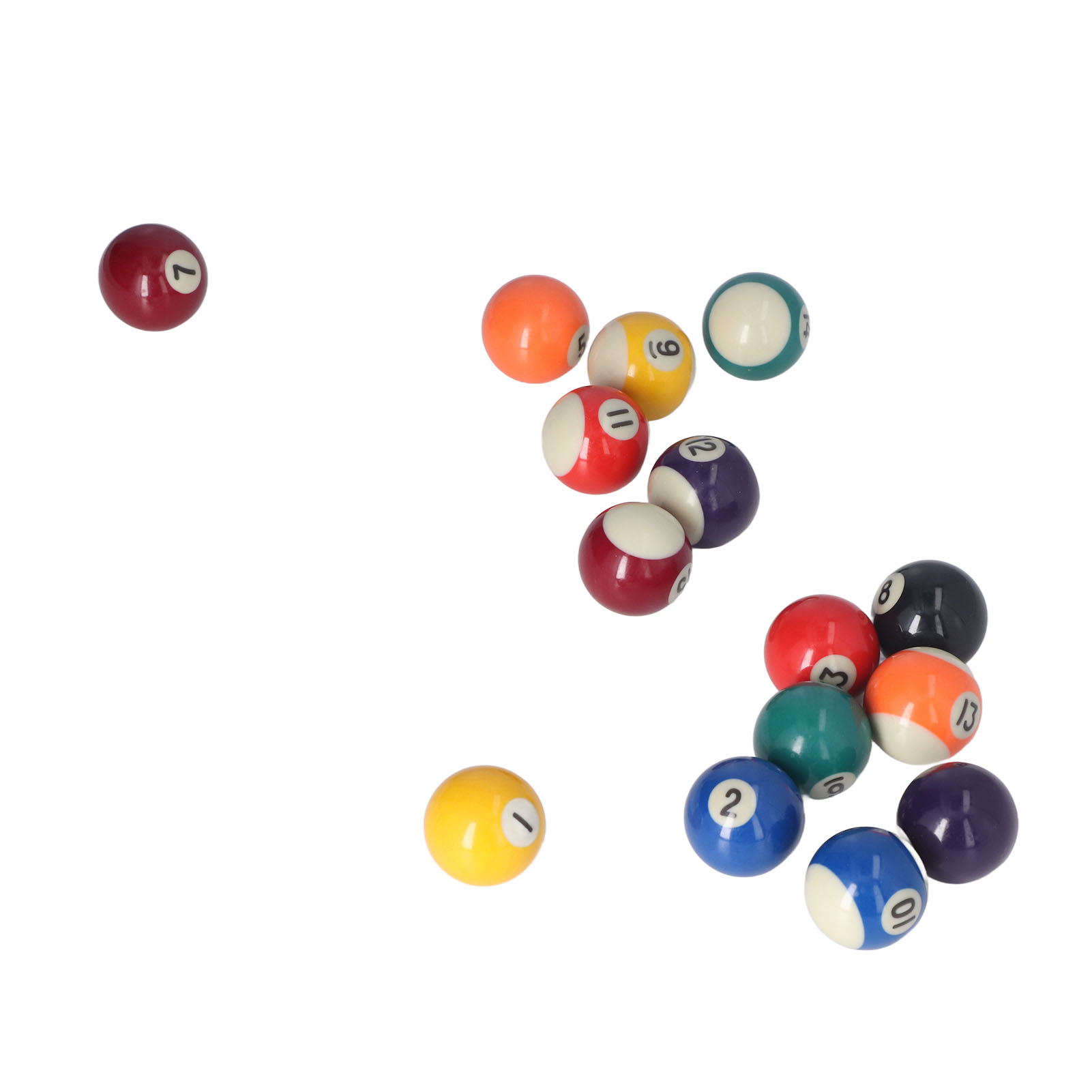 16pcs Mini Pool Balls American Style Multiple Colors 1.5inch Resin Pool Table Balls for Game Rooms Recreation Games. 