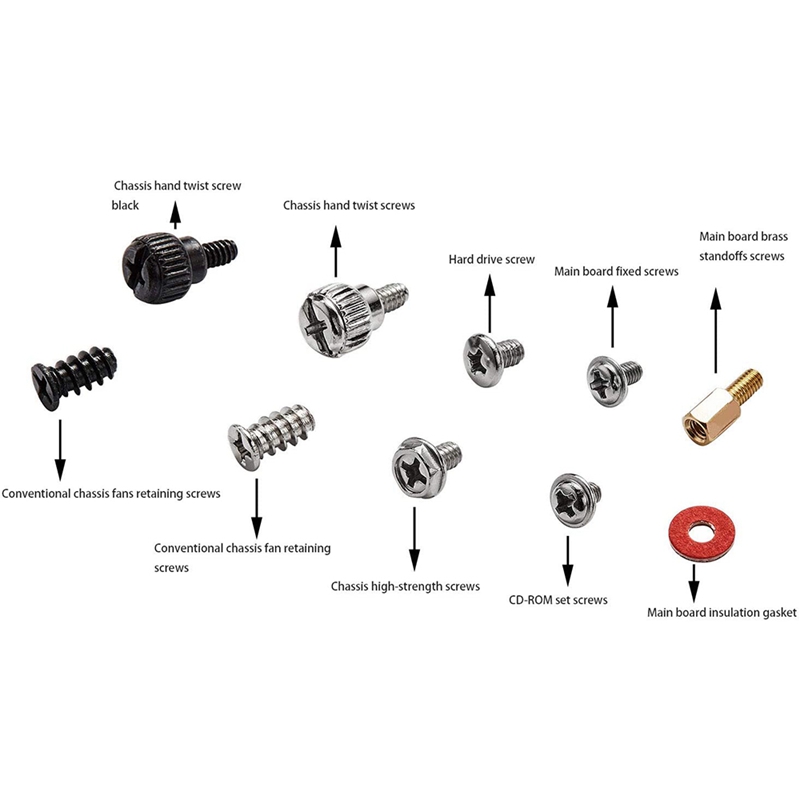 280PCS Computer Screw Standoffs Set Kit M3 M3.5 M5 Screw for Hard Drive Computer Case Motherboard Fan Power Image. 
