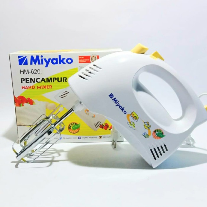 Miyako Electric Egg Beater And Hand Mixer HM620 White