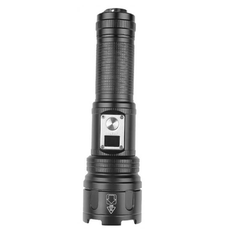 30W LED Long-Range Throwing LED Flashlight Digital Power Display Strong USB Rechargeable Aluminum Alloy Torch Light-Type A. 