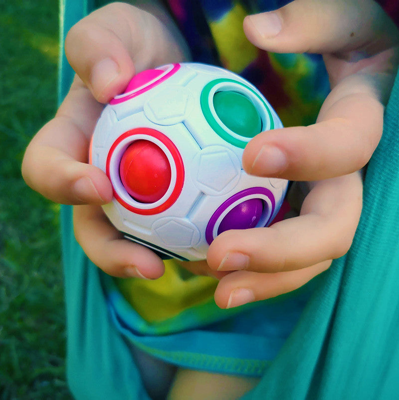 Stressboll Rainbow Magic Puzzle Cube Ball Fidget Toys. 