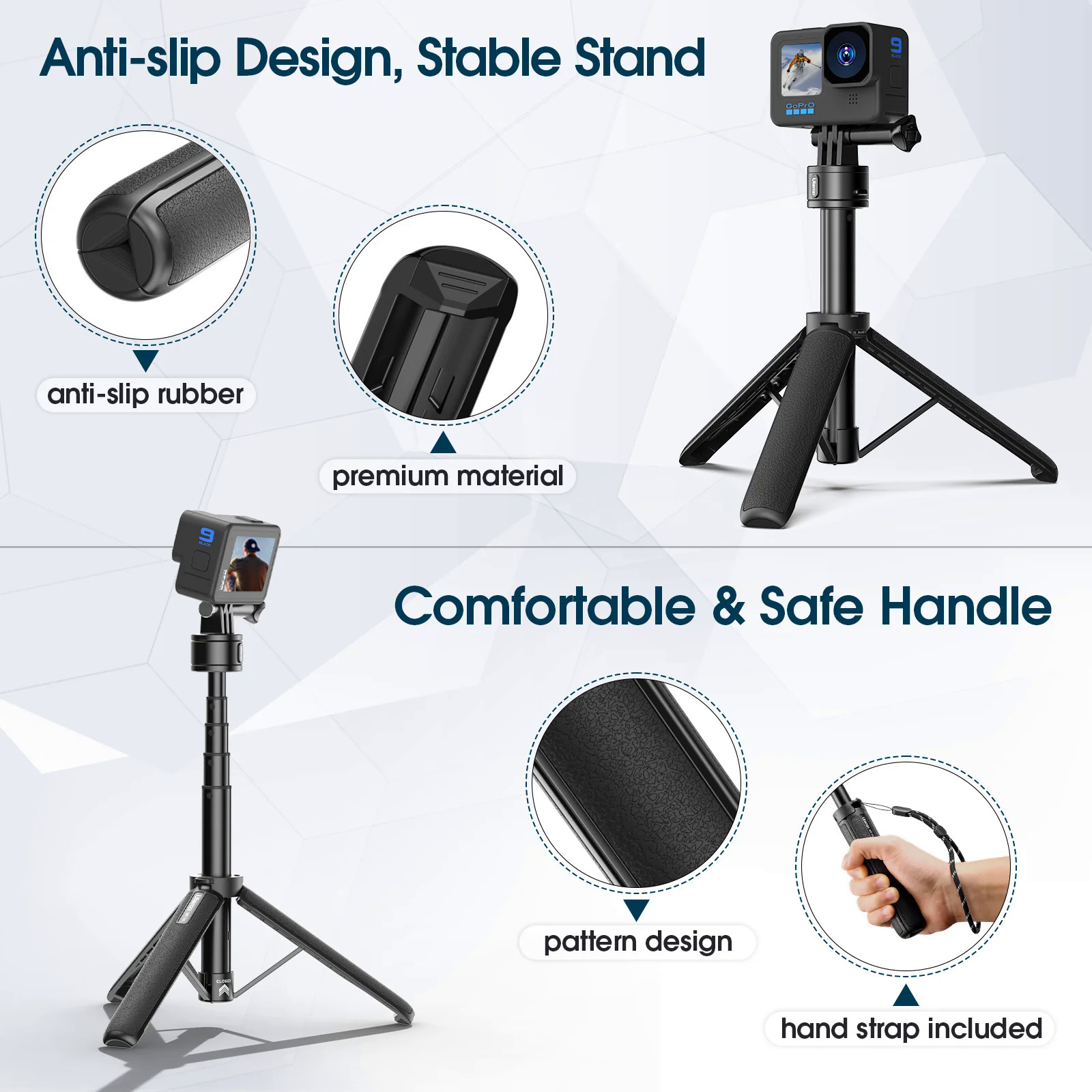 Water Action Camera Tripod For Gopro DJI OSMO ACTION Insta 360 Magnetic Quick Release Stand Outdoor Travel Vlog Sellfie Stick. 