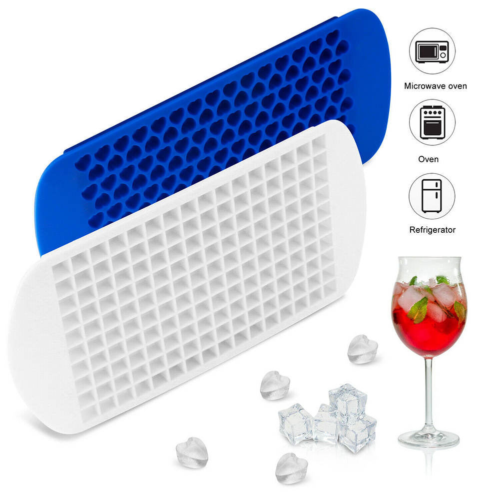 160 Grids Silicone Square/Heart Shape Ice Cube Mold Tray DIY Pudding Jelly Mould. 