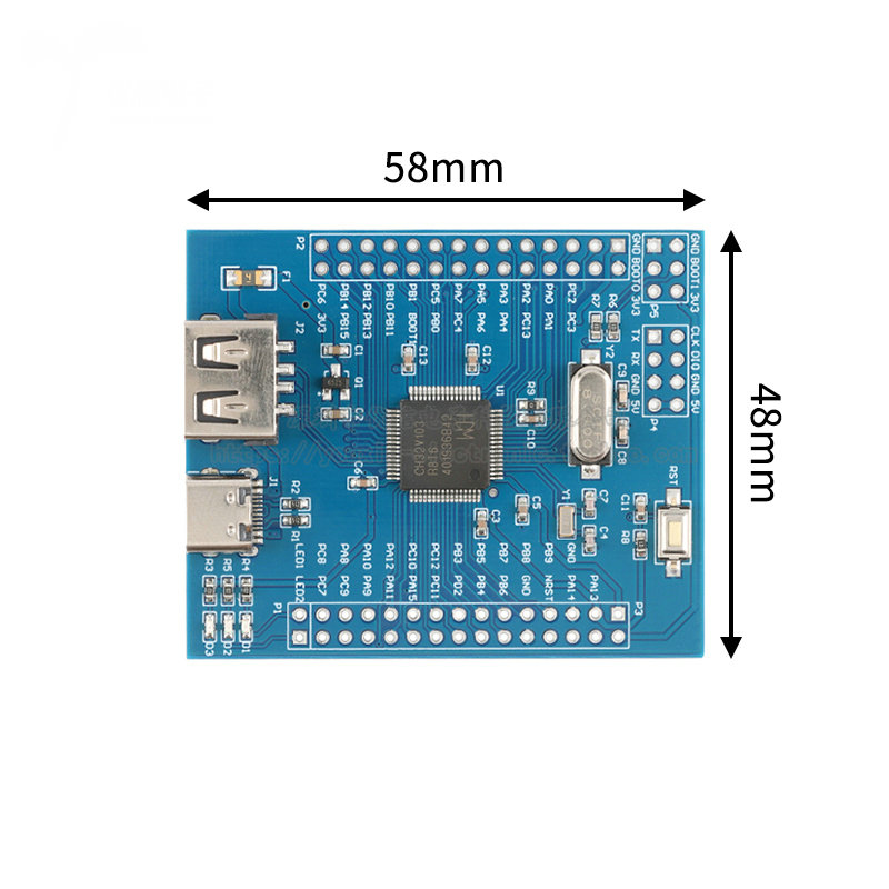 Original CH32V103R8T6-MINI development board RISC-V evaluation board core small system board learning board. 