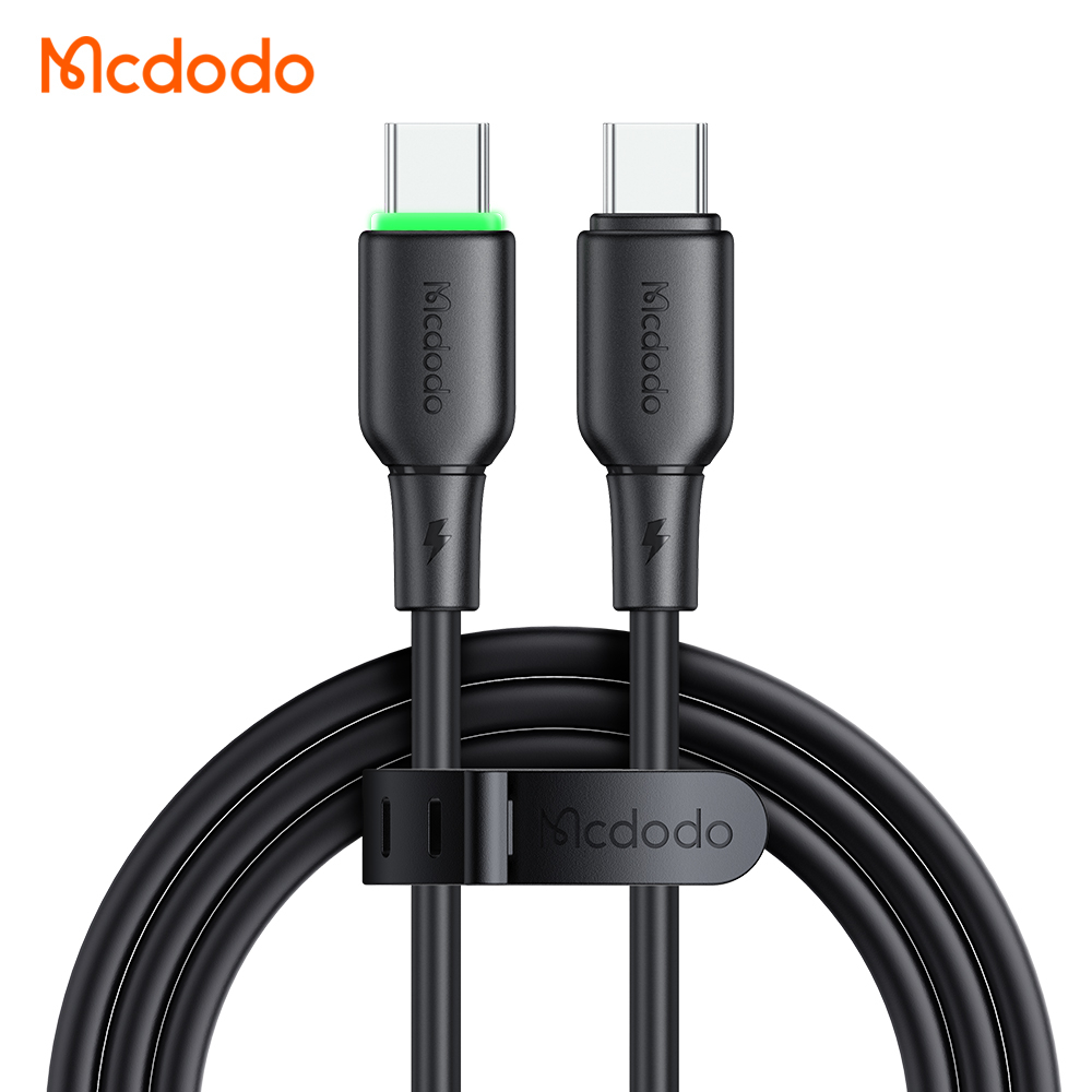 Mcdodo 477 60W Silicone Cable 65W Pd Fast Charger USB C to USB C Cable LED PD Smart Charger Cable for iPhone 15 Pro Max Mac.