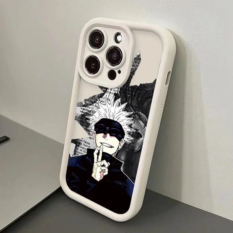 Jujutsu Kaisen Gojo Satoru Phone Case For iPhone 15 14 13 12 11 Pro Max XR XS X 7 8 Plus SE2 Soft Silicone Shockproof Back Cover. 