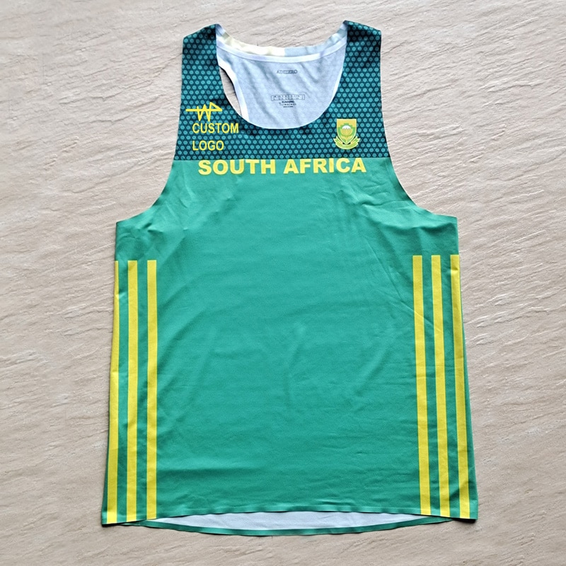 2022 ETHIOPIA South Africa HELLAS Team Man Fast Running Net Breathable Vest Speed Athlete Track Field Singlet Customizable Logo. 