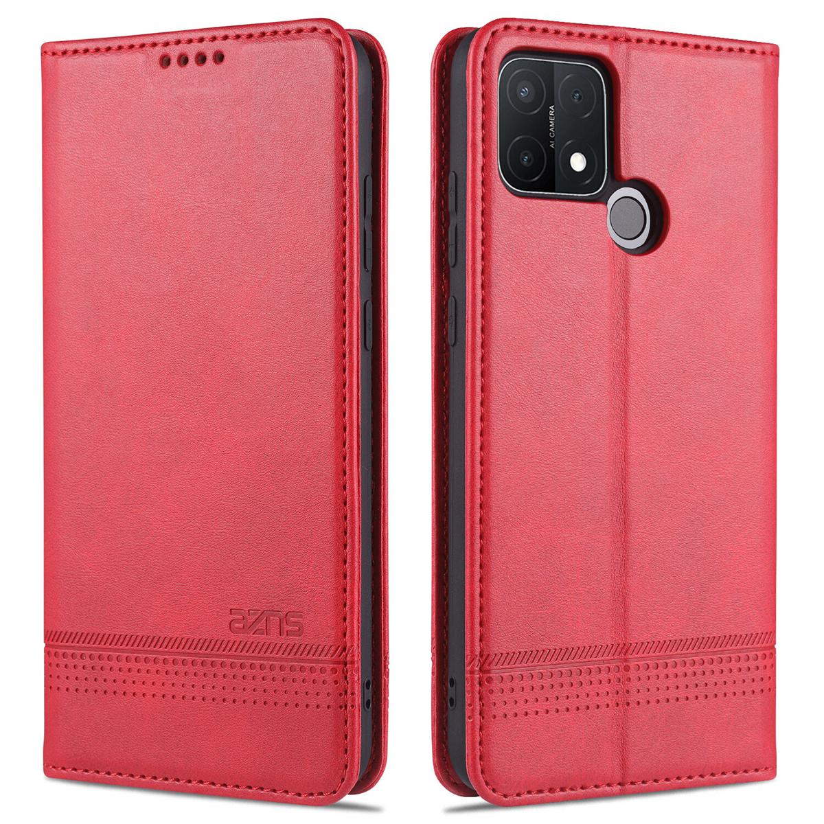 Leather Case for OPPO A15 Vintage Flip Wallet Card Slots Magnetic Closure TPU Inner Stand Cover for OPPO A15