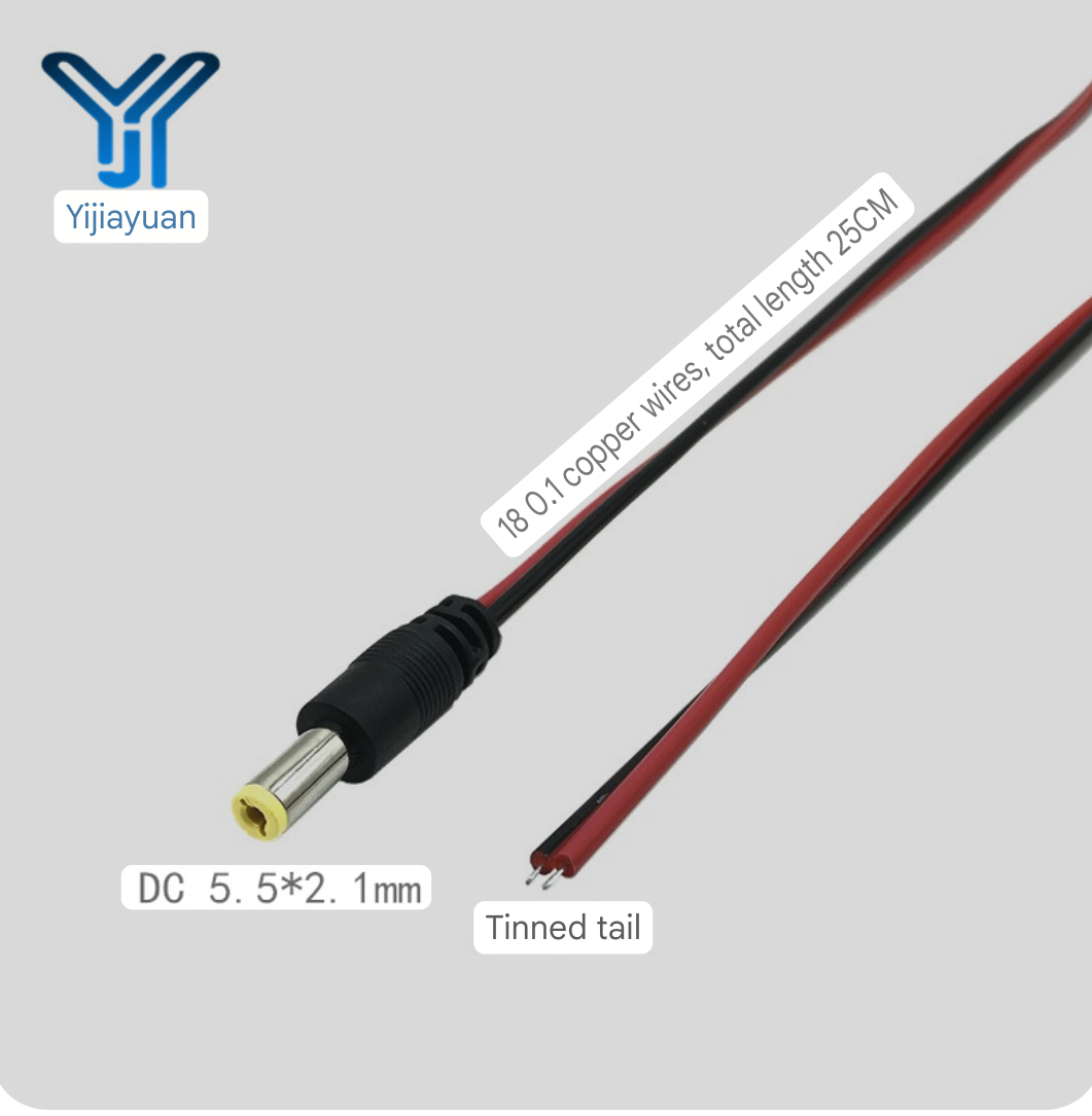 Dc Male Jack Cable Wire Line Adapter Plug Power Supply 5.5 x 2.1mm ...