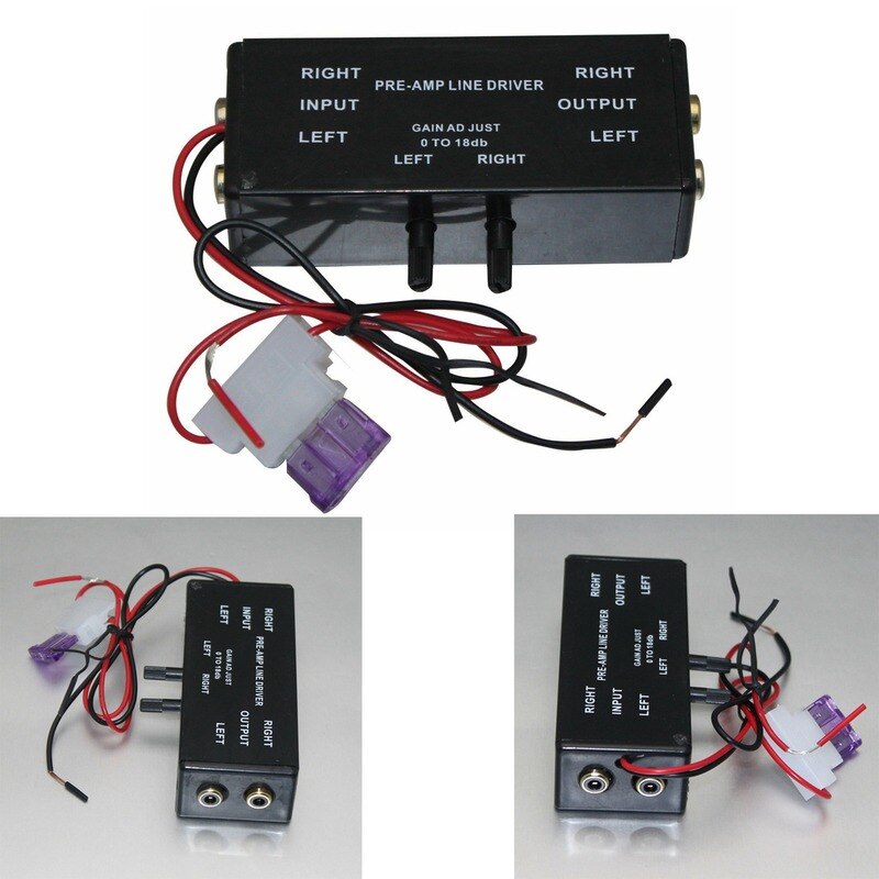 Black Rca Input/Output Adjustable Pac Turbo 1 Line Driver Signal Amplifier Booster Adapter for Car. 