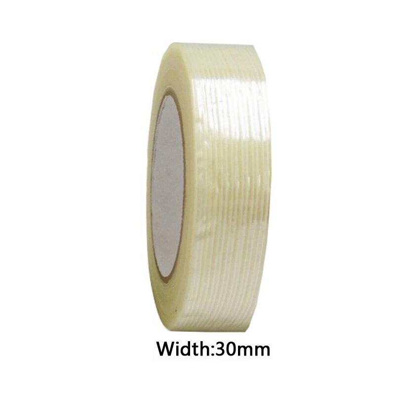 25M Strong Filament Strapping Tape Heavy Duty Transparent Reinforced Fiberglass Tape Single Side Adhesive For Packing Fixed Seal. 