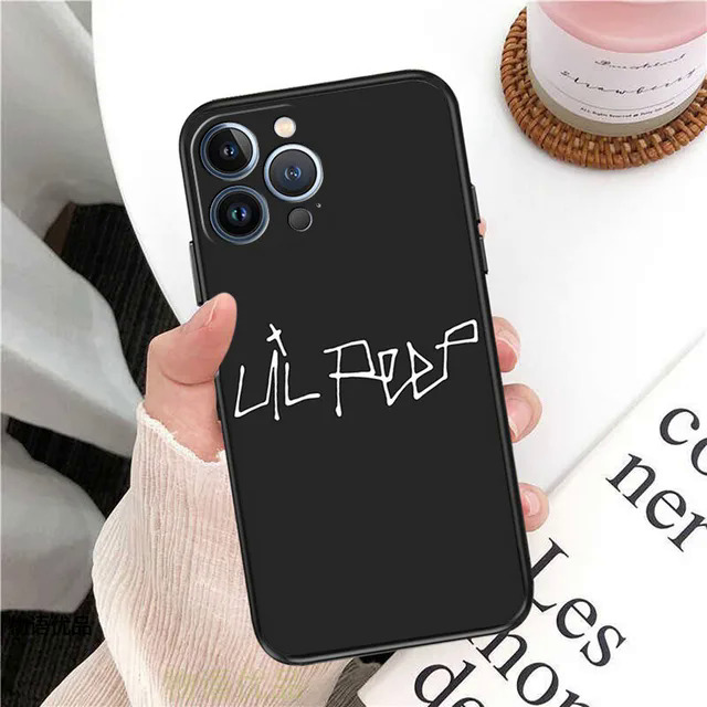 【Pioneer Gong】Black Silicone Lil Peep Phone Case for iphone 14ProMax 13 11 12 Pro XS Max Mini XR SE 2022 8 7 14 Plus X Love Soft Matte Cover. 