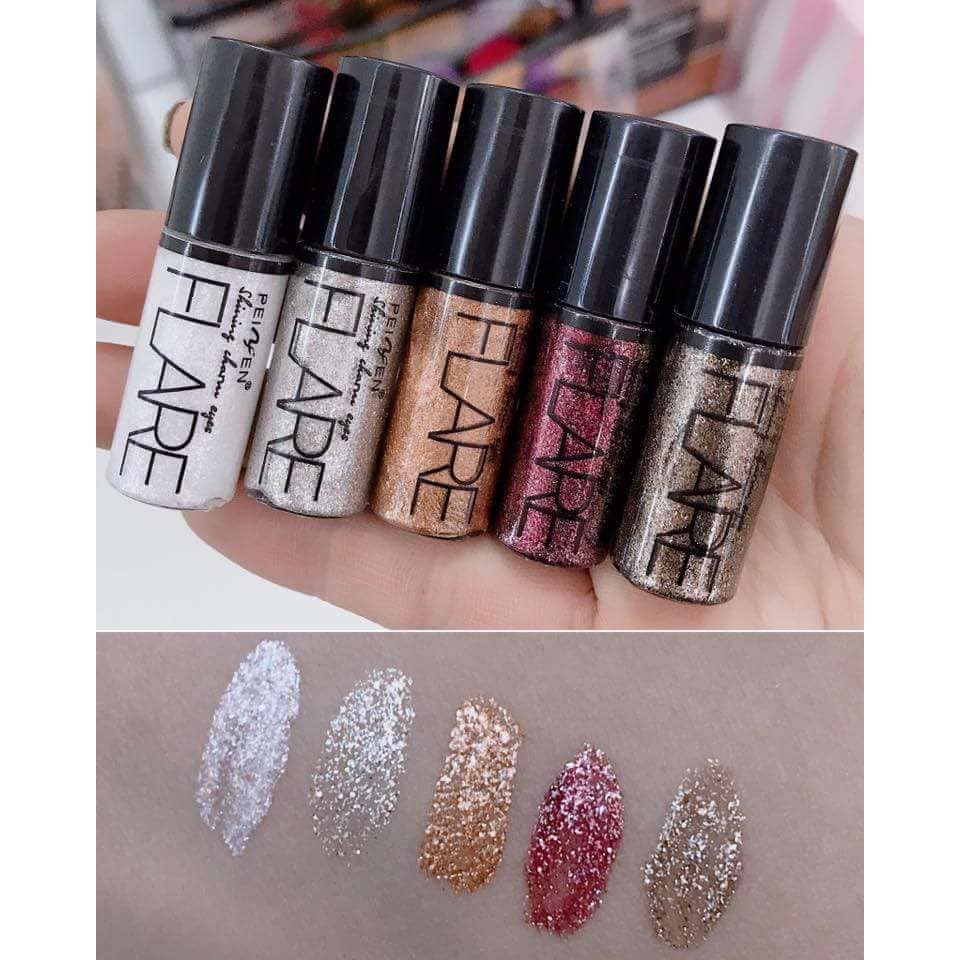 Flare 2 In 1 Glitter Eyeliner & Eyeshadow, Professional Makeup Glitter for Eyes (5 pcs Set) 𝗔𝘂𝘁𝗵𝗲𝗻𝘁𝗶𝗰. 
