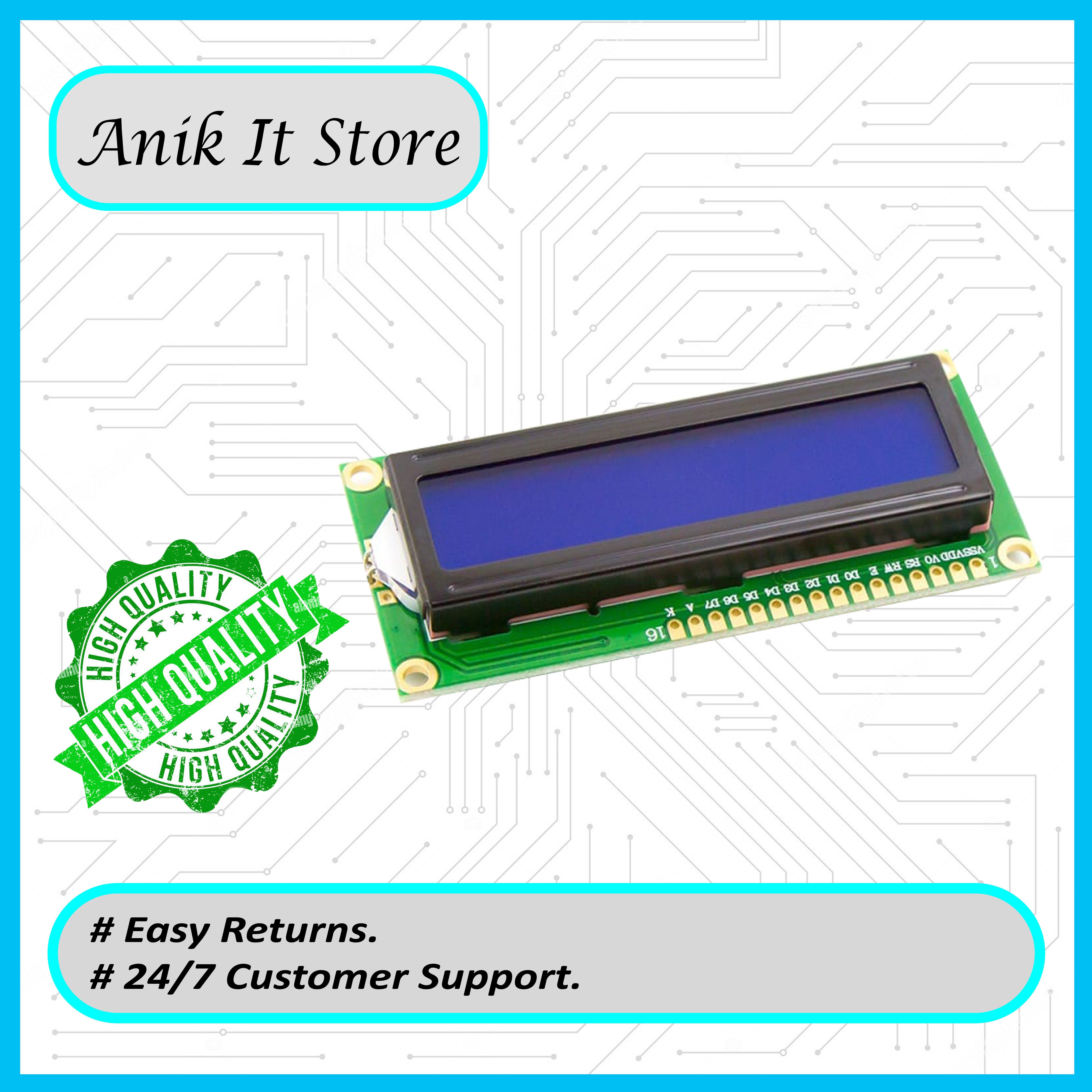 Display Module For Arduino 1602A Display 16×02 Character Blue Backlight Screen 5V