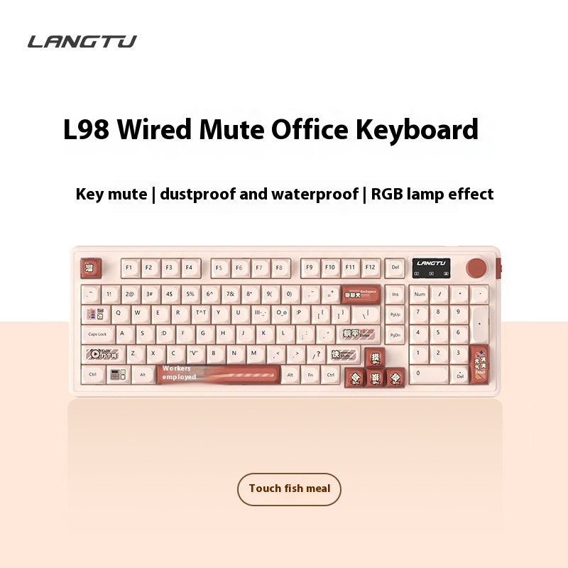 LANGTU L98 Wireless Gaming Mechanical Touch Keyboard Bluetooth 3Mode Rgb With Screen Knob Office E-sport Gaming Silent Keyboard. 