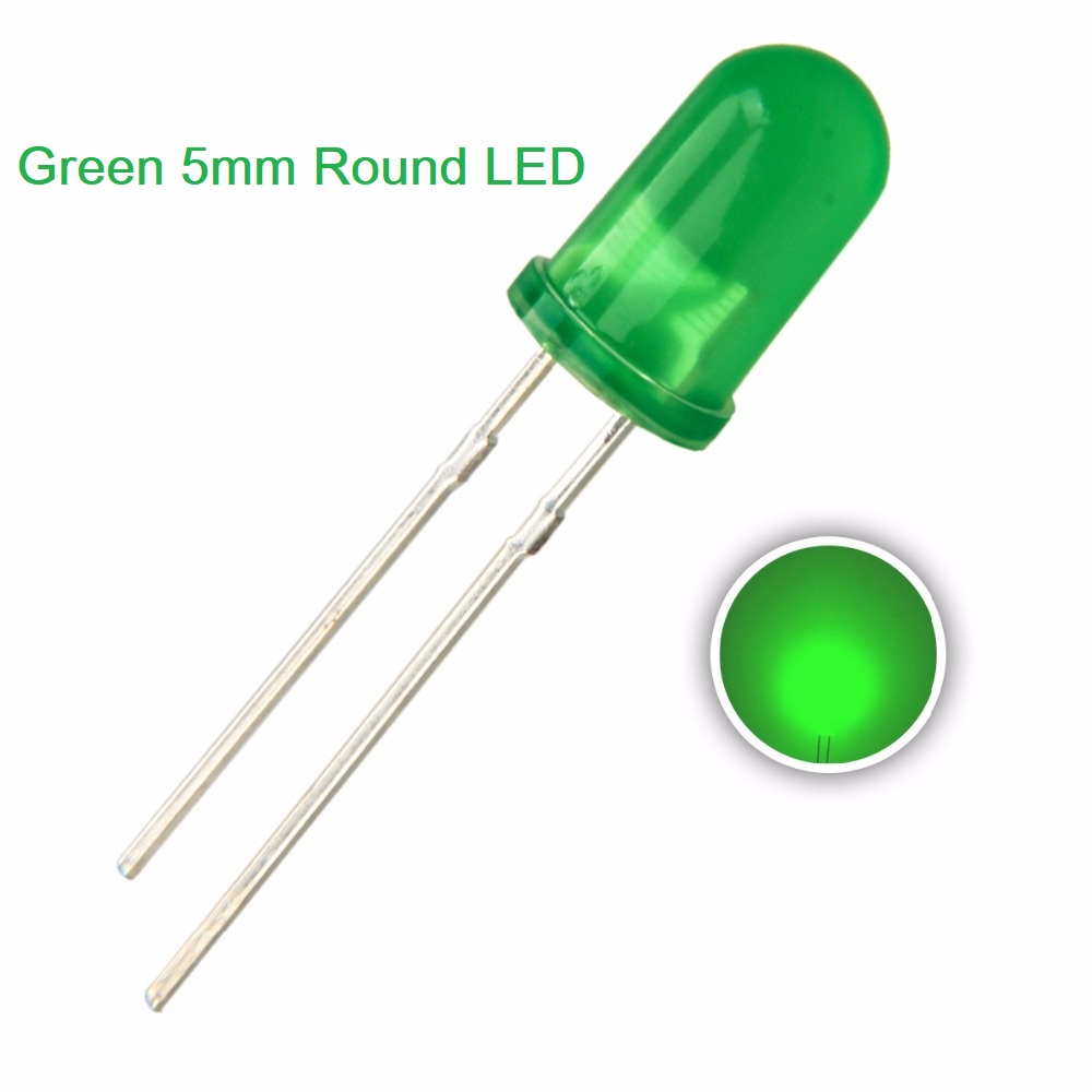 50Pcs-5mm Colorful GREEN LED 5mm Round LED Light Emitting Diode Basic Green Light Bulbs For Electronics Project Indicator Front Panels LED Light DIY - Rgb Light. 