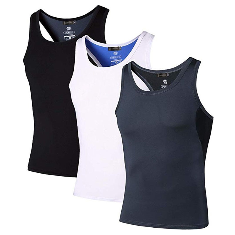 Jeansian 3 Pack Srt TaTops Tanktops Sleeveless Shirts Running Grym ...