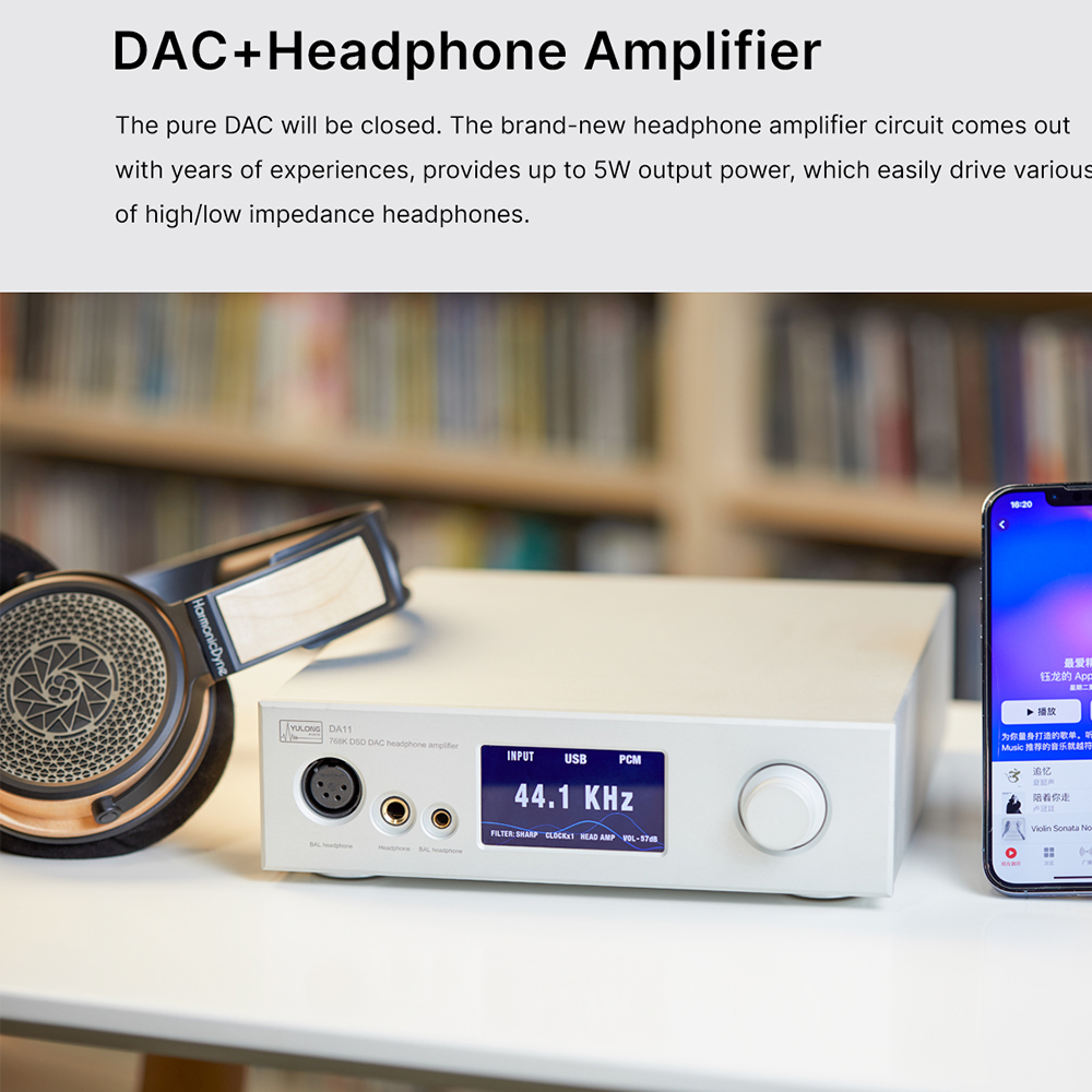 DAART YuLong DA11 All-in-one DAC AMP Preamplifier MQA Decoder Headphone Amplifier ES9038PRO OPA1612IV Chip PCM768 DSd512. 