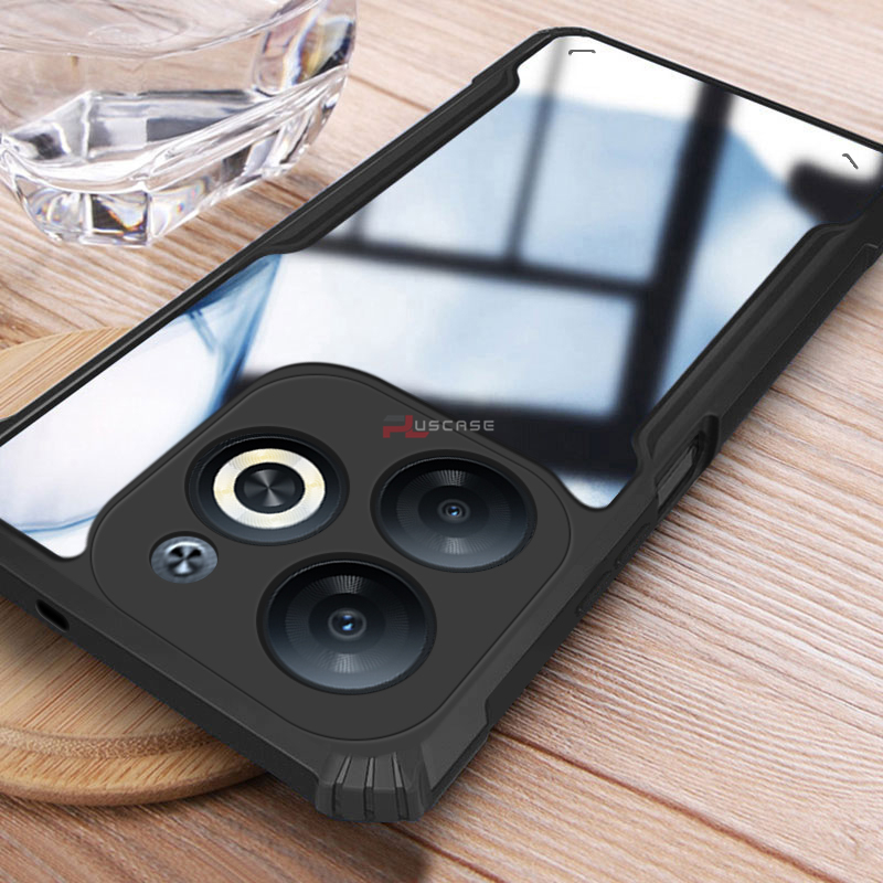 PlusCase for Infinix Smart 8 Case Air Cushion Hard Clear Shockproof Back Cover. 