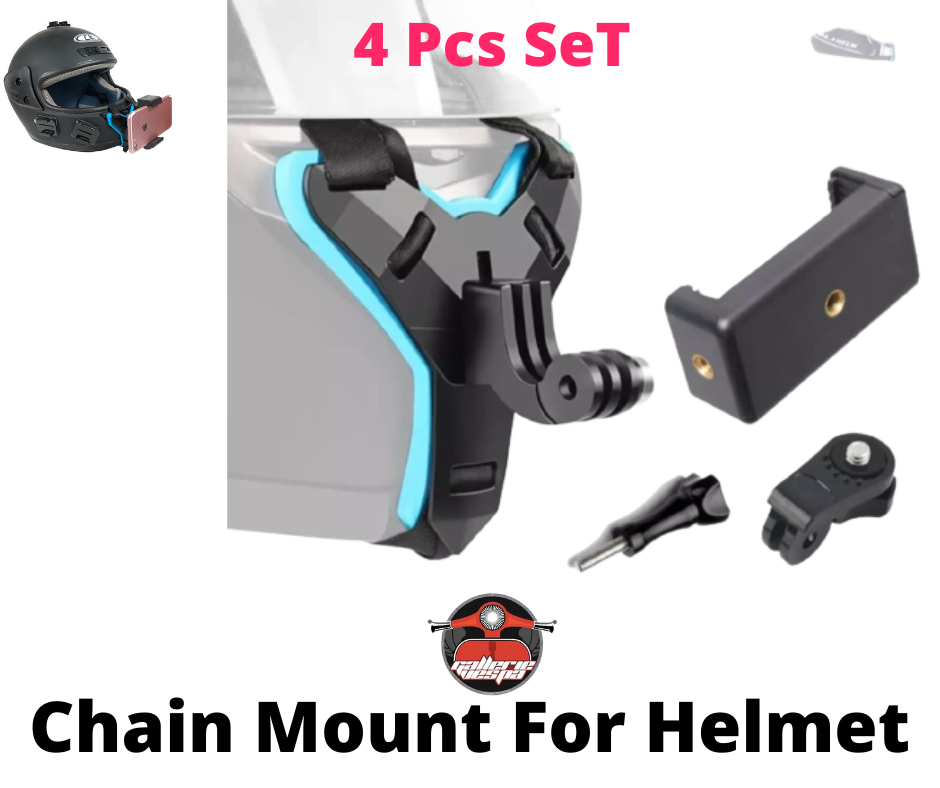 Helmet chain Mount for mobile and camera. 